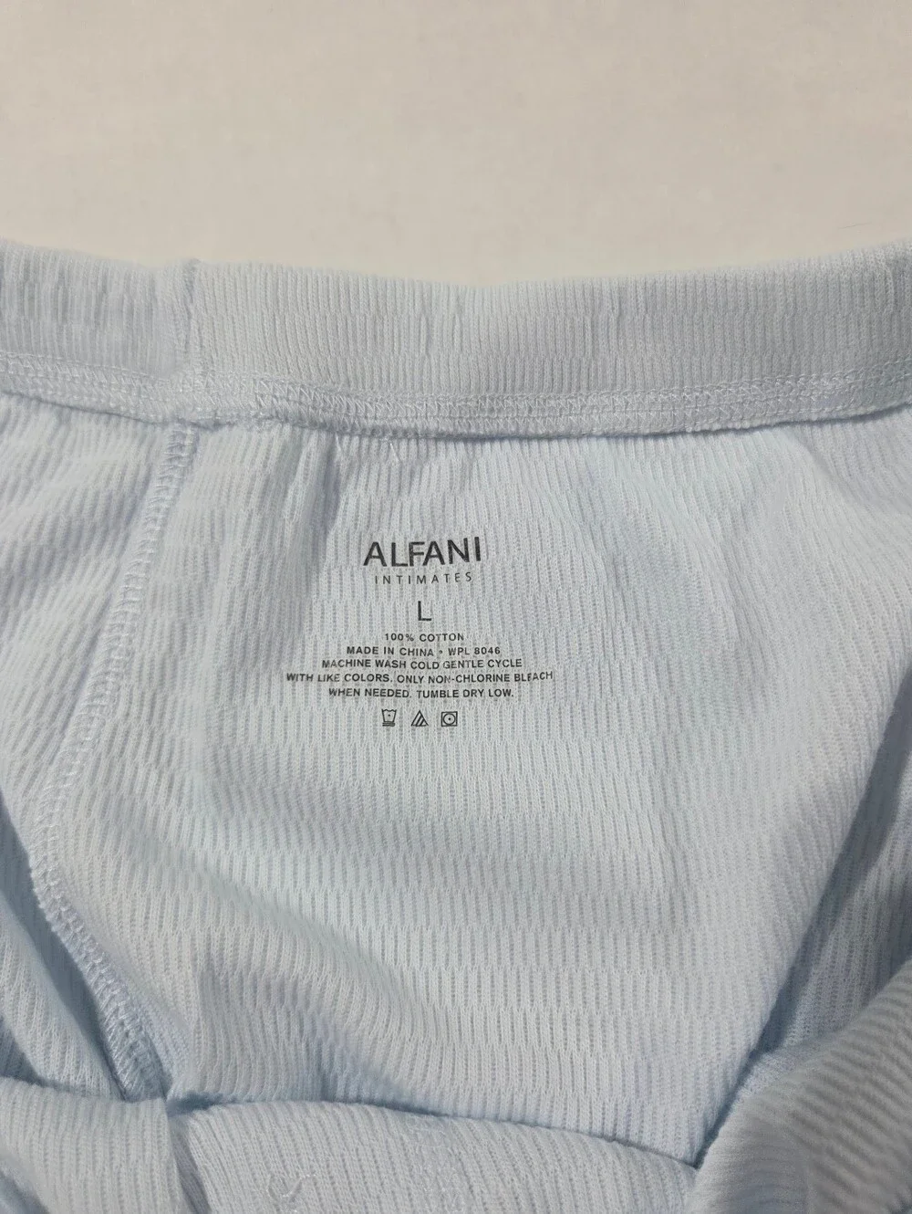 Alfani Light Blue Ribbed Cami & Pant Sleep Set